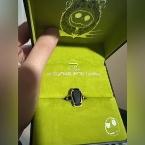 Sterling silver goth ring *onyx stone* NBC